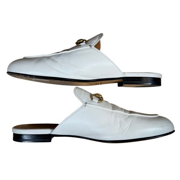Gucci Princetown Horsebit Loafer Ivory Leather Slip-On Flat EU 39 US 9 - Picture 9 of 12